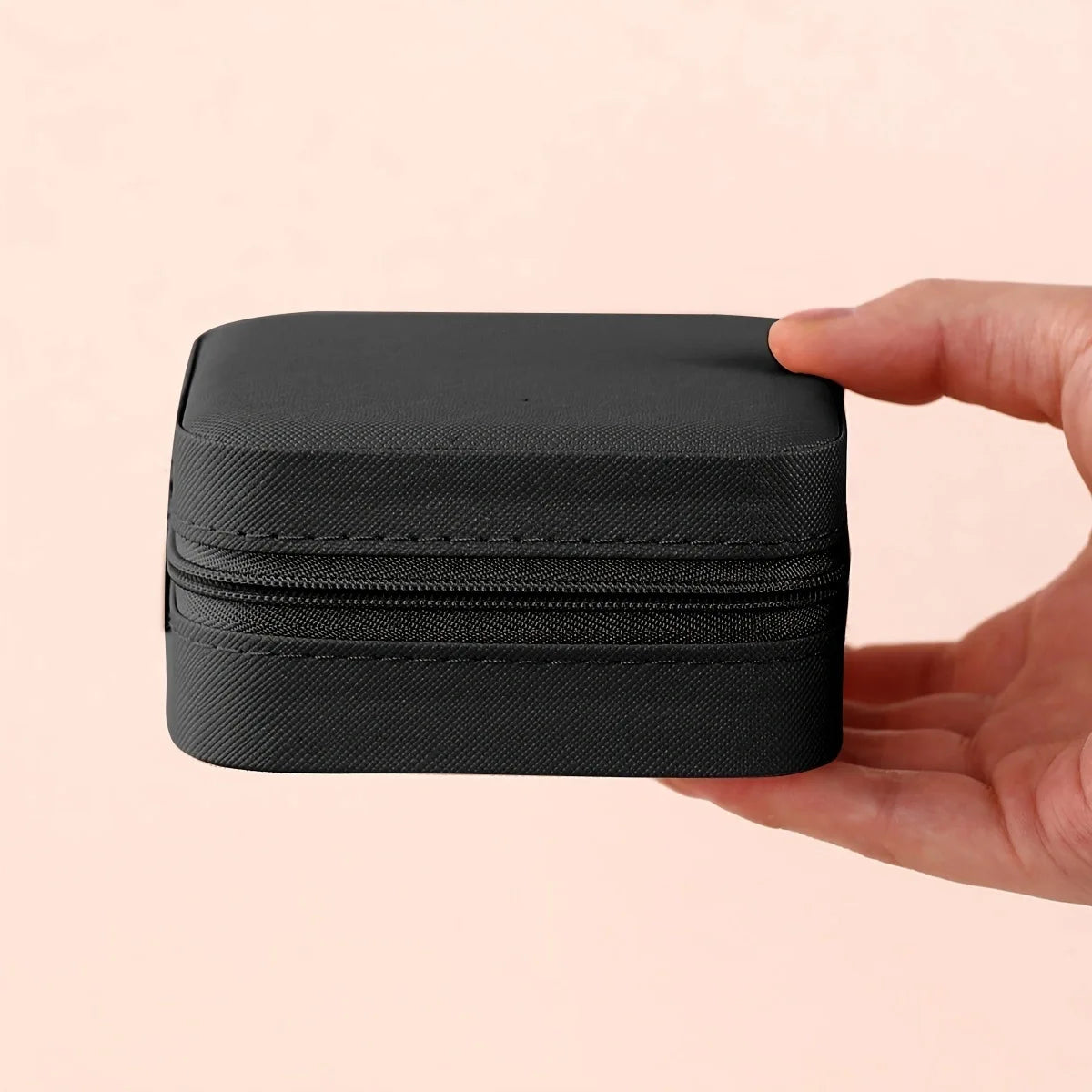 Portable Jewelry Storage Box Organizer with Zipper