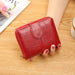 Short Wallet with Zipper and Card Holder Compact - Claret