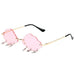 Cloud Rimless Sunglasses With Lightning Pendant - Pink
