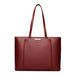 Elegant Tote Bag with Dual Handles and Internal Pockets - Dark Red
