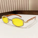 Oval Sunglasses with Rhinestone Rim Frame Lux - Yellow