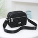 Crossbody Bag Quilted with Two Zip Compartments - Black