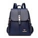 Backpack for Women with Top Handle And Lock Emblem - Dark Blue