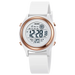 Digital Stopwatch Wristwatch With Back Light 50M - White Rose Gold