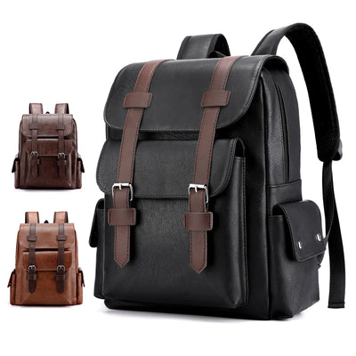 Backpack with Front Flap Buckle Straps and Side Pockets