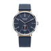 Automatic Mechanical Wristwatch with Leather Strap - Dark Blue