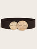 Luxurious Leaf Buckle Belt with Wide Strap Adjustable - Black V25