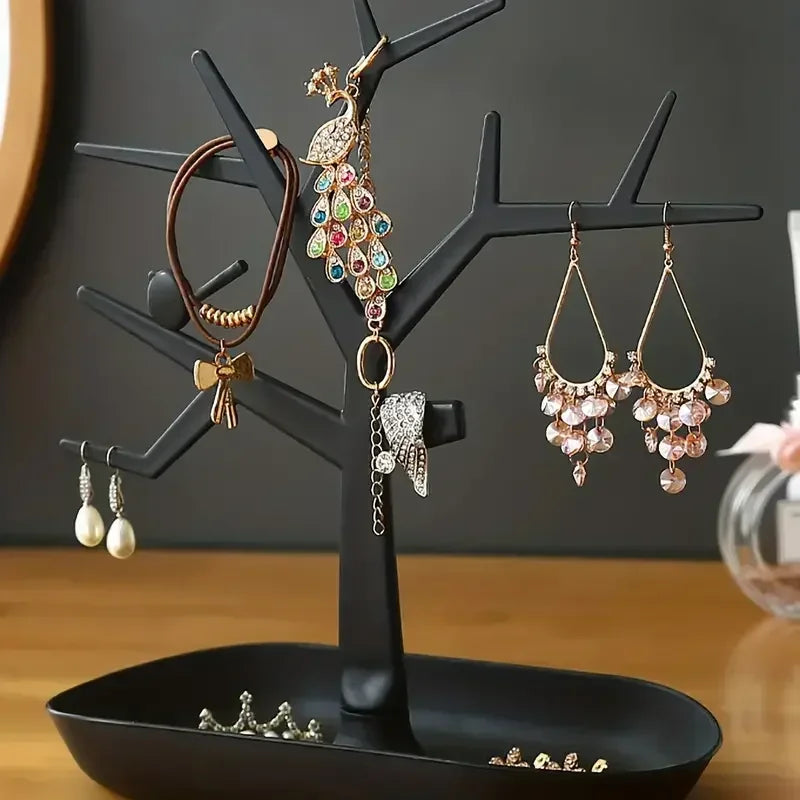 Jewelry Display Tree with Tray Storage Organizer