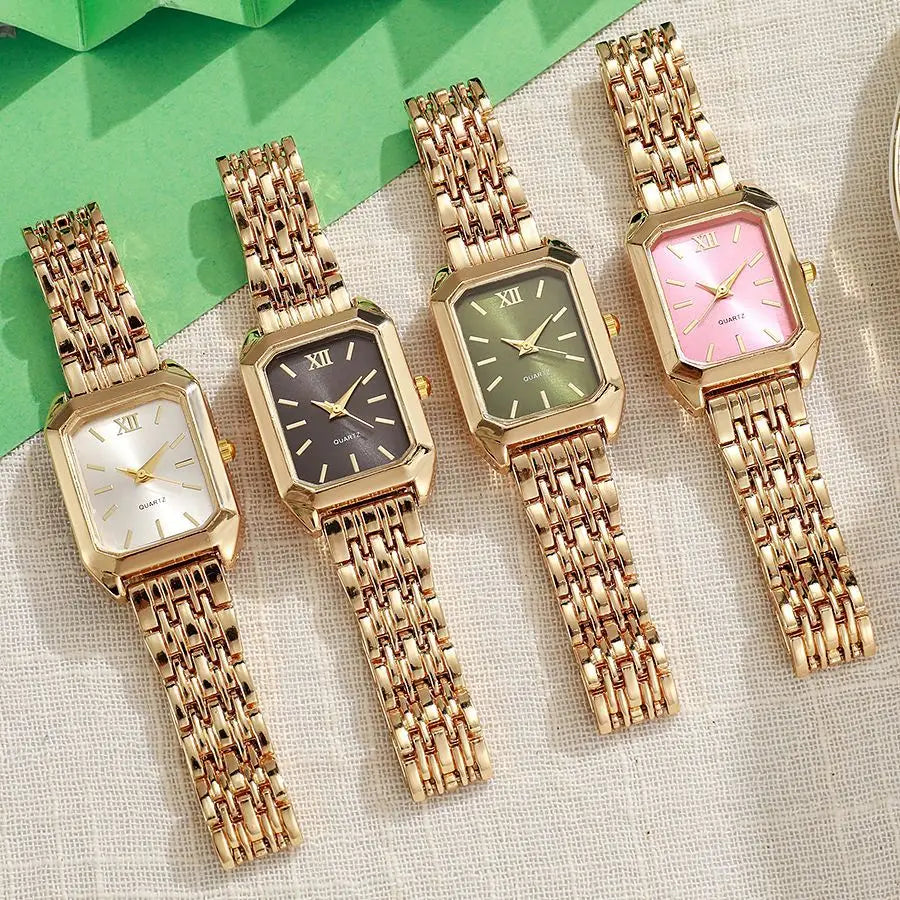 Light Luxury Women Quartz Square Dial Wristwatch