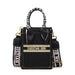 Monogram Mini Handbag with Dual Carry Straps Crossbody - Black