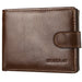 Aurora Elite Compact Wallet With Zipper Coin Pocket - Dark Brown