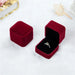 Ring Storage Box with Cushioned Interior Organizer - Dark Red