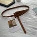 Premium Knot Buckle Wide Belt for Women Waistline - Camel