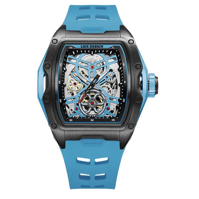 Skeleton Mechanical Watch Tourbillon with Square Case