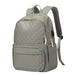 Quilted Backpack with Laptop Compartment Multi Pockets - Khaki