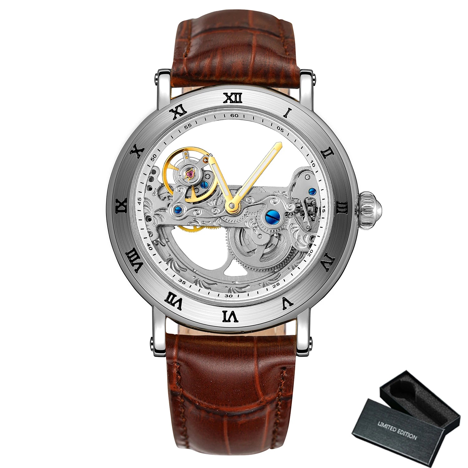 Openwork Timepiece With Automatic Skeleton Movement