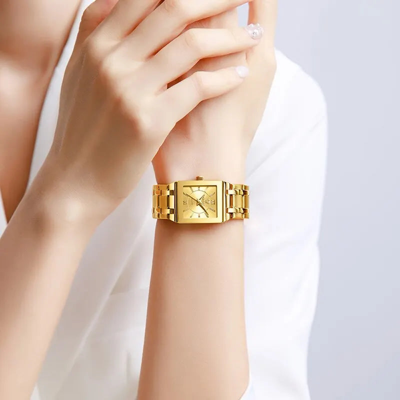 Watch Quartz Movement Square Case Classic Design