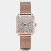Watch Diamond Dial Mesh Bracelet - Rose
