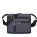Canvas Crossbody Bag Multi Pocket - Black