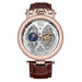 Skeleton Tourbillon Automatic Wristwatch Leather Strap - Rose Gold Brown