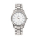 Classic Round Quartz Wristwatch Fluted Bezel Design - Silver White