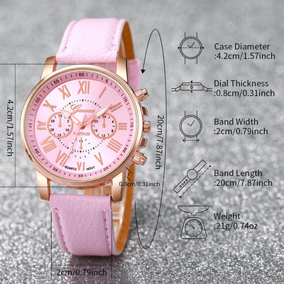 Heart Charm Watch Set With Rhinestone Jewelry Gemstone