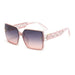 Oversize Square Sunglasses with Crystal Side Detailing - D