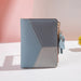 Geometric Patchwork Wallet With Tassel Charm Card Slots - Blue