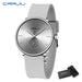 Elegant Round Quartz Watch With Sub Second Dial Aura - Grey