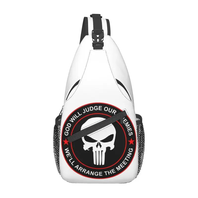 Punisher Skull Sling Crossbody Backpack Urban
