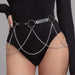 Harness Belt with Chain Drapes Statement Accessory - E