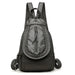 Backpack with Braided Front Pocket and Zipper Closure - Grey V2