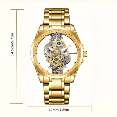 Watch: Transparent Skeleton Double-Sided Quartz Dial - WO2MEN