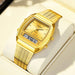 Watch Dual Display Quartz Timepiece for Everyday Use - Gold