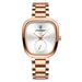 Watch Square Dial with Subdial for Everyday Elegance - Rose Gold White