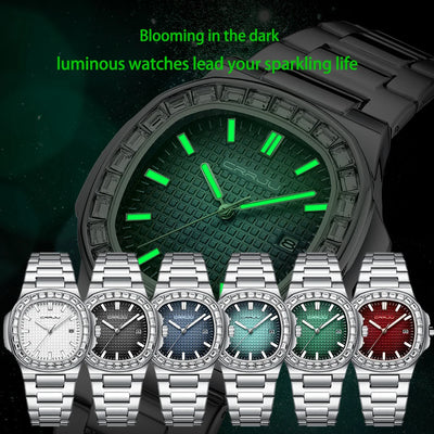 Diamond Bezel Timepiece With Luminous Dial Elegance