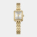 Womens Watch Dual Layer Dial Square Case Elegant - Gold