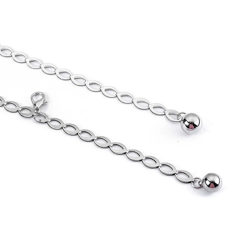 Elegant Hollow Out Chain Belt with Ball Ends Details