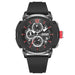 Chronograph Watch with Date Display and Luminous Hands - Black