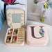 Jewellery Box with Travel Case and Alphabet Print - U