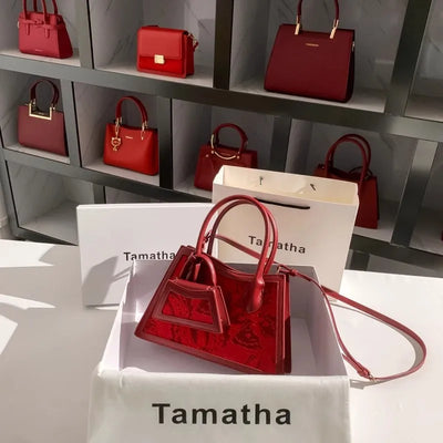 Handbag with Floral Embroidery Textured Structured Tote - WO2MEN