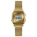 Digital Square Face Watch with Calendar And Alarm - Gold