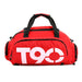 Travel Duffle Bag with Bold Logo Print for Gym - Red