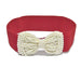 Pearl Bowknot Elastic Belt for Women Fashion Accessory - Red