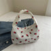 Strawberry Print Shoulder Bag Mini Purse Elegant - White