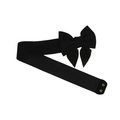 Bow Front Elastic Belt with Large Ribbon Accent