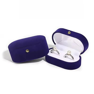 Velvet Ring Box with Wider Slot for Two Rings Display