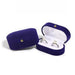 Velvet Ring Box with Wider Slot for Two Rings Display - Blue