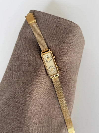 Watch Dual Movement Rectangular Dial Couture Timepiece - WO2MEN