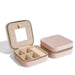 Velvet Double Layer Jewelry Box with Mirror Travel Case - Pink
